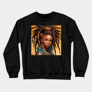 Beautiful Black Girl with Cool Dreads Crewneck Sweatshirt